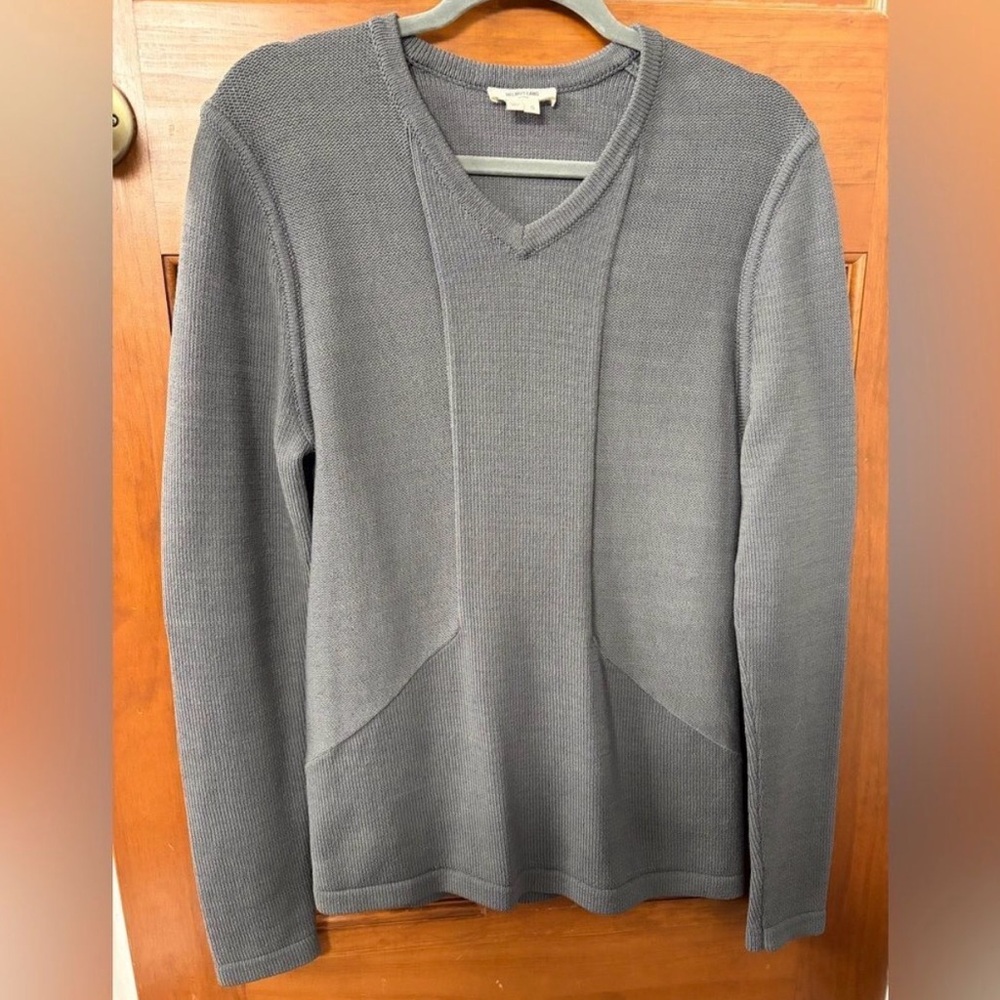 Helmut Lang Charcoal V-Neck Sweater